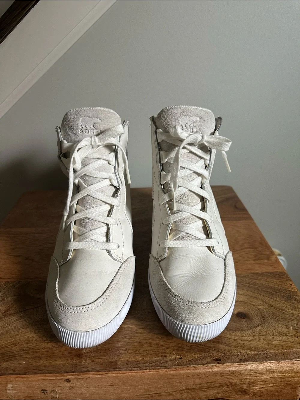 Sorel Women's Cream Wedge High-Top Sneakers
